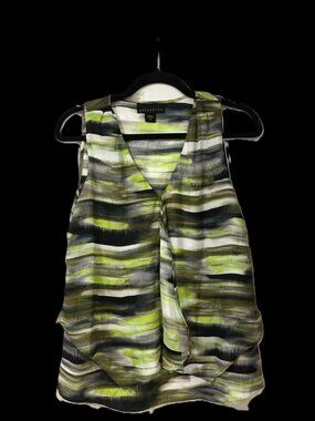 Attention Sleeveless Abstract Print Blouse
